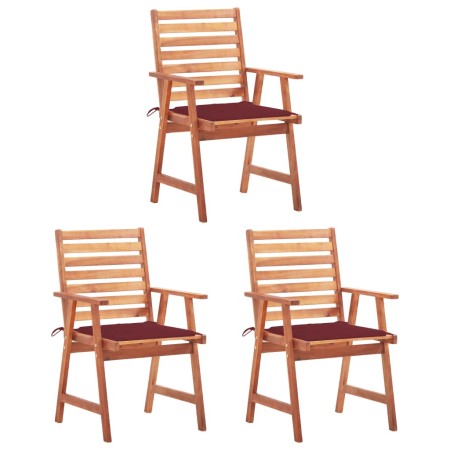 Gartenesszimmerstühle 3 Stück Massivholz Akazie und Kissen von , Gartenstühle - Ref: Foro24-3064356, Preis: 218,02 €, Rabatt: %