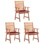 Gartenesszimmerstühle 3 Stück Massivholz Akazie und Kissen von , Gartenstühle - Ref: Foro24-3064356, Preis: 218,02 €, Rabatt: %