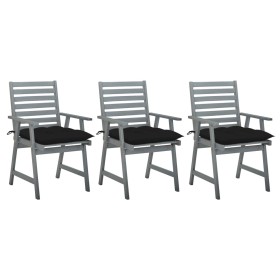 Gartenesszimmerstühle 3 Stück Massivholz Akazie und Kissen von , Gartenstühle - Ref: Foro24-3064450, Preis: 290,85 €, Rabatt: %
