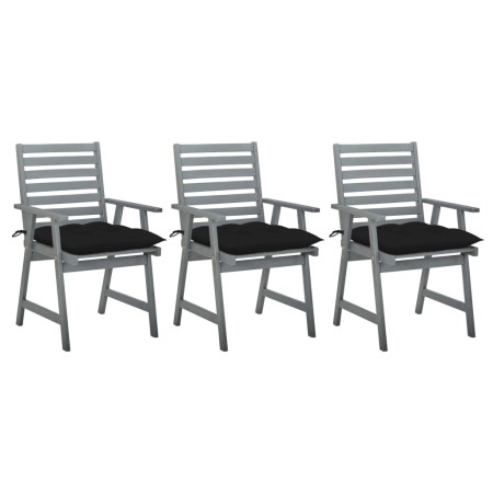 Gartenesszimmerstühle 3 Stück Massivholz Akazie und Kissen von , Gartenstühle - Ref: Foro24-3064450, Preis: 290,85 €, Rabatt: %