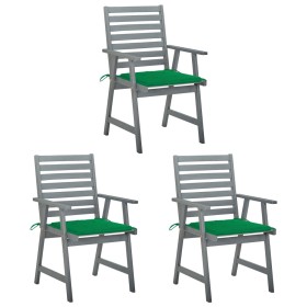 Gartenesszimmerstühle 3 Stück Massivholz Akazie und Kissen von , Gartenstühle - Ref: Foro24-3064433, Preis: 288,50 €, Rabatt: %