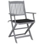 Faltbare Gartenstühle, 6 Stück, mit massiven Akazienholz-Kissen. von , Gartenstühle - Ref: Foro24-3065414, Preis: 314,18 €, R...