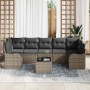 Conjunto de sofá de jardín 8 pcs Gris 55 x 55 x 37 cm Poliratán