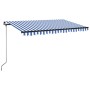 Toldo manual retráctil con LED azul y blanco 450x350 cm de , Toldos - Ref: Foro24-3069201, Precio: 373,70 €, Descuento: %