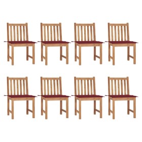 Garden chairs 8 units teak wood with cushions by , Garden chairs - Ref: Foro24-3073151, Price: 975,84 €, Discount: %