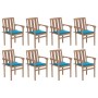 Stapelbare Gartenstühle, 8 Stück Massivholz Teak mit Kissen. von , Gartenstühle - Ref: Foro24-3073437, Preis: 1,00 €, Rabatt: %