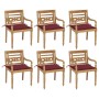 Sillas Batavia 6 unidades madera maciza de teca con cojines de , Sillas de jardín - Ref: Foro24-3073331, Precio: 752,09 €, De...