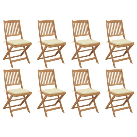 Faltbare Gartenstühle, 8 Stück, und Kissen aus massivem Akazienholz. von , Gartenstühle - Ref: Foro24-3075130, Preis: 417,33 ...