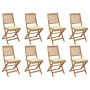 Folding garden chairs 8 units and solid acacia wood cushions by , Garden chairs - Ref: Foro24-3075130, Price: 417,33 €, Disco...