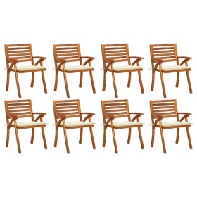 Garden chairs 8 units solid teak wood with cushions by , Garden chairs - Ref: Foro24-3075203, Price: 757,87 €, Discount: %
