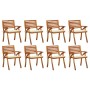 Sillas de jardín 8 uds madera maciza de teca con cojines de , Sillas de jardín - Ref: Foro24-3075203, Precio: 754,40 €