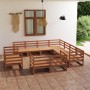Muebles de jardín 11 piezas marrón miel madera maciza de pino de , Conjuntos de jardín - Ref: Foro24-3075947, Precio: 738,73 €