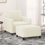 Sillón con taburete terciopelo crema 60 cm de , Sofás - Ref: Foro24-3201172, Precio: 213,43 €, Descuento: %