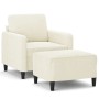 Sillón con taburete terciopelo crema 60 cm de , Sofás - Ref: Foro24-3201172, Precio: 213,43 €, Descuento: %