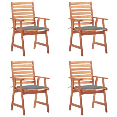 Garden dining chairs and cushions 4 pcs solid acacia wood by , Garden chairs - Ref: Foro24-3078321, Price: 332,68 €, Discount: %