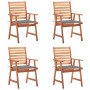 Gartenesszimmerstühle und Kissen 4 Stück Massivholz Akazie von , Gartenstühle - Ref: Foro24-3078321, Preis: 332,68 €, Rabatt: %
