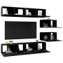 Wohnzimmermöbel-Set TV 6-teilig aus schwarzer Ingenieurholzmasse von , TV-Möbel - Ref: Foro24-3078831, Preis: 261,51 €, Rabat...