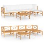 Gartenmöbel-Set, 6-teilig, aus Teakholz und cremefarbenen Kissen. von , Gartensets - Ref: Foro24-3087202, Preis: 677,04 €, Ra...