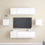 Set de muebles de salón 6 pzas madera ingeniería blanco brillo de , Muebles TV - Ref: Foro24-3079312, Precio: 214,29 €