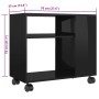 Beistelltisch aus glänzendem schwarzen Sperrholz 70x35x55 cm von , Seitentische - Ref: Foro24-802127, Preis: 45,96 €, Rabatt: %