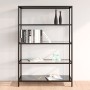 Regal aus gehärtetem transparentem Glas und Schwarz 100x36x168 cm von , Bücherregale und Regale - Ref: Foro24-331638, Preis: ...