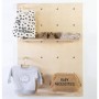 CHILDHOME Tablero de clavijas con estantes de pared natural