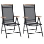 Faltbare Gartenstühle, 2 Stück, Aluminium und schwarzes Textilene von , Gartenstühle - Ref: Foro24-41732, Preis: 166,77 €, Ra...