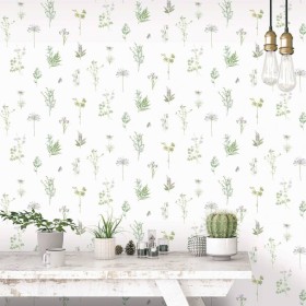 Evergreen Papel pintado Herbs And Flowers blanco