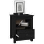Solid black pine wood bedside table 40x35x49 cm by , Nightstands - Ref: Foro24-813717, Price: 50,51 €, Discount: %