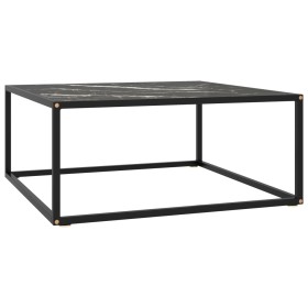 Black coffee table with black marble glass 80x80x35 cm by , Coffee table - Ref: Foro24-322878, Price: 81,74 €, Discount: %