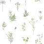Immergrüne Tapete Kräuter und Blumen weiß von Noordwand, Bemaltes Papier - Ref: Foro24-434278, Preis: 31,94 €, Rabatt: %