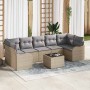 Conjunto de sofá de jardín 8 pcs Beige 55 x 55 x 37 cm