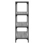 Regal aus Sperrholz und Stahl in Grau Sonoma 40x33x100 cm von , Bücherregale und Regale - Ref: Foro24-819315, Preis: 57,26 €,...