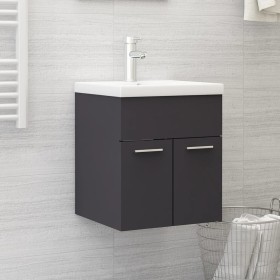 Waschbeckenunterschrank aus grauem Sperrholz, 41x38,5x46 cm. von , Badezimmermöbel - Ref: Foro24-804640, Preis: 34,56 €, Raba...