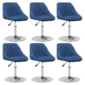 Drehstuhl für Esszimmer, 6 Stück, blauer Samt von , Essstühle - Ref: Foro24-3088773, Preis: 352,47 €, Rabatt: %