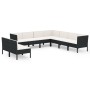 Set de muebles de jardín 9 pzas cojines ratán sintético negro de , Conjuntos de jardín - Ref: Foro24-3094468, Precio: 840,15 ...