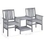 Garden chairs with table and solid acacia wood cushions by vidaXL, Garden sets - Ref: Foro24-3061308, Price: 186,76 €, Discou...