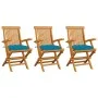 Gartenstühle 3 Stück Teakholz mit hellblauen Polstern von vidaXL, Gartenstühle - Ref: Foro24-3062533, Preis: 245,67 €, Rabatt: %