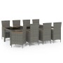 9-piece garden dining set with gray synthetic rattan cushions by , Garden sets - Ref: Foro24-3094939, Price: 864,01 €, Discou...