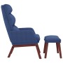 Entspannungssessel mit blauem Stoff und Fußstütze. von , Sessel - Ref: Foro24-3097567, Preis: 148,38 €, Rabatt: %