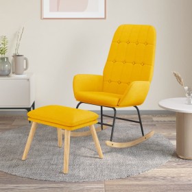 Rocking chair with yellow mustard fabric footstool by , Rocking chairs - Ref: Foro24-3097711, Price: 157,17 €, Discount: %