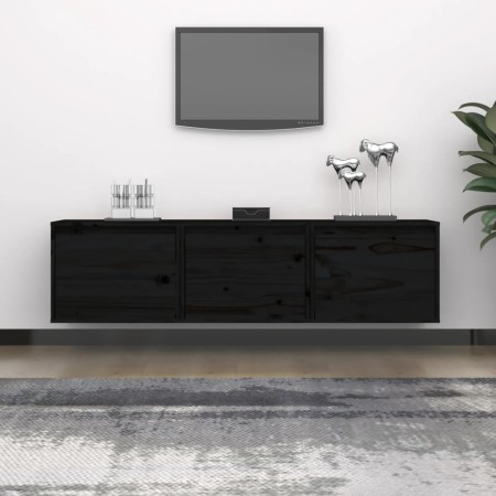 TV-Möbel, 3-teilig, Massivholz aus schwarzem Kiefernholz. von , TV-Möbel - Ref: Foro24-3100128, Preis: 117,87 €, Rabatt: %