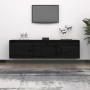 TV-Möbel, 3-teilig, Massivholz aus schwarzem Kiefernholz. von , TV-Möbel - Ref: Foro24-3100128, Preis: 117,87 €, Rabatt: %