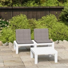 2-teiliges Gartenmöbel-Set mit weißen Kunststoffkissen von vidaXL, Gartensets - Ref: Foro24-315852, Preis: 152,00 €, Rabatt: %