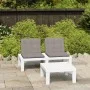 Set de muebles de jardín 2 piezas con cojines plástico blanco de vidaXL, Conjuntos de jardín - Ref: Foro24-315852, Precio: 15...