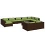 Garden furniture set 10 pieces and brown synthetic rattan cushions by , Garden sets - Ref: Foro24-3102068, Price: 1,00 €, Dis...