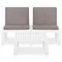 Set de muebles de jardín 2 piezas con cojines plástico blanco de vidaXL, Conjuntos de jardín - Ref: Foro24-315852, Precio: 15...