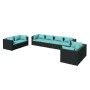 Gartenmöbel-Set, 8-teilig, mit schwarzen Polstern aus synthetischem Rattan von , Gartensets - Ref: Foro24-3102281, Preis: 991...