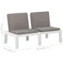 Set de muebles de jardín 2 piezas con cojines plástico blanco de vidaXL, Conjuntos de jardín - Ref: Foro24-315852, Precio: 15...