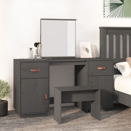 Dresser with solid pine wood mirror in gray. by , Bedroom Dressers - Ref: Foro24-3107836, Price: 246,82 €, Discount: %